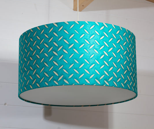 Drum Lamp Shade - P15 - Batik Tread Plate Mint Green, 50cm(d) x 25cm(h)