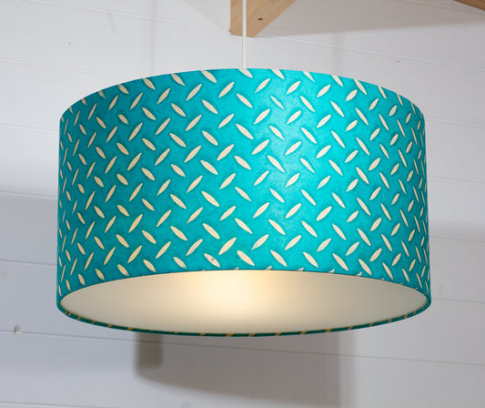 Drum Lamp Shade - P15 - Batik Tread Plate Mint Green, 50cm(d) x 25cm(h)