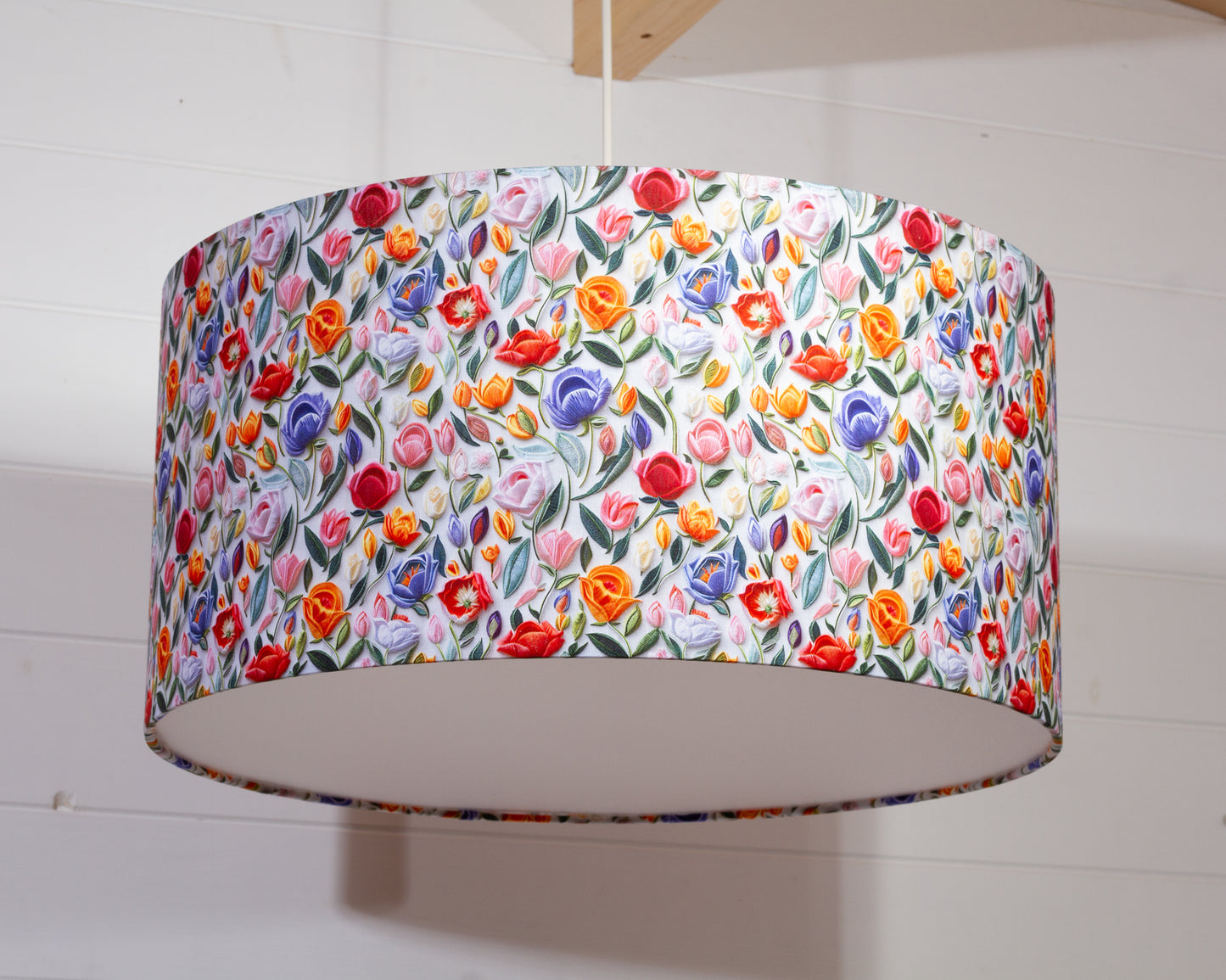 Drum Lamp Shade - F150 ~ Tulip Stems, 50cm(d) x 25cm(h)