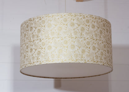 Drum Lamp Shade - P69 - Garden Gold on Natural, 50cm(d) x 25cm(h)