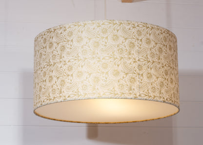 Drum Lamp Shade - P69 - Garden Gold on Natural, 50cm(d) x 25cm(h)