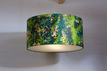 Drum Lamp Shade - B114 ~ Batik Canopy Greens, 50cm(d) x 25cm(h)