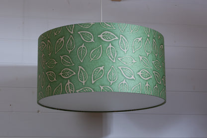 Drum Lamp Shade - P29 - Batik Leaf on Green, 50cm(d) x 25cm(h)