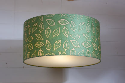 Drum Lamp Shade - P29 - Batik Leaf on Green, 50cm(d) x 25cm(h)