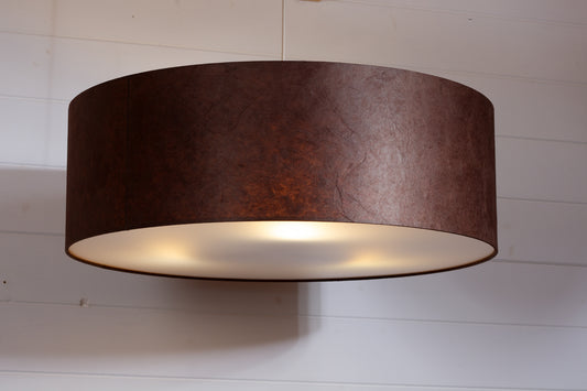 Drum Lamp Shade - P58 - Brown Lokta, 60cm(d) x 20cm(h)