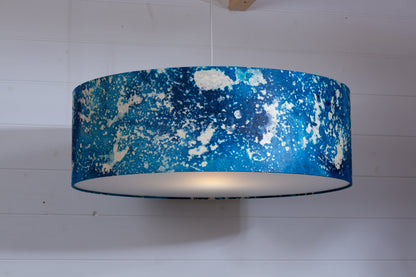 Drum Lamp Shade - B113 ~ Batik Ocean Blues, 60cm(d) x 20cm(h)