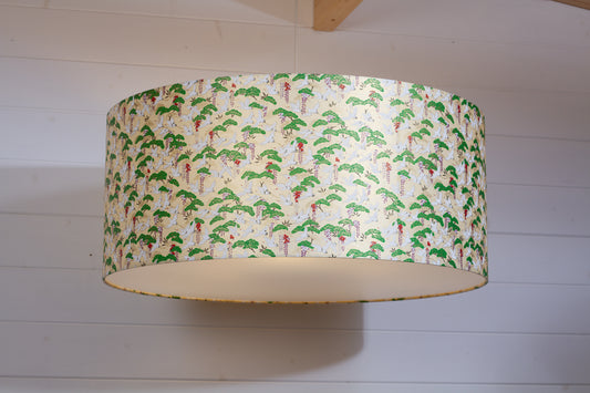 Drum Lamp Shade - W05 ~ Cranes, 70cm(d) x 30cm(h)