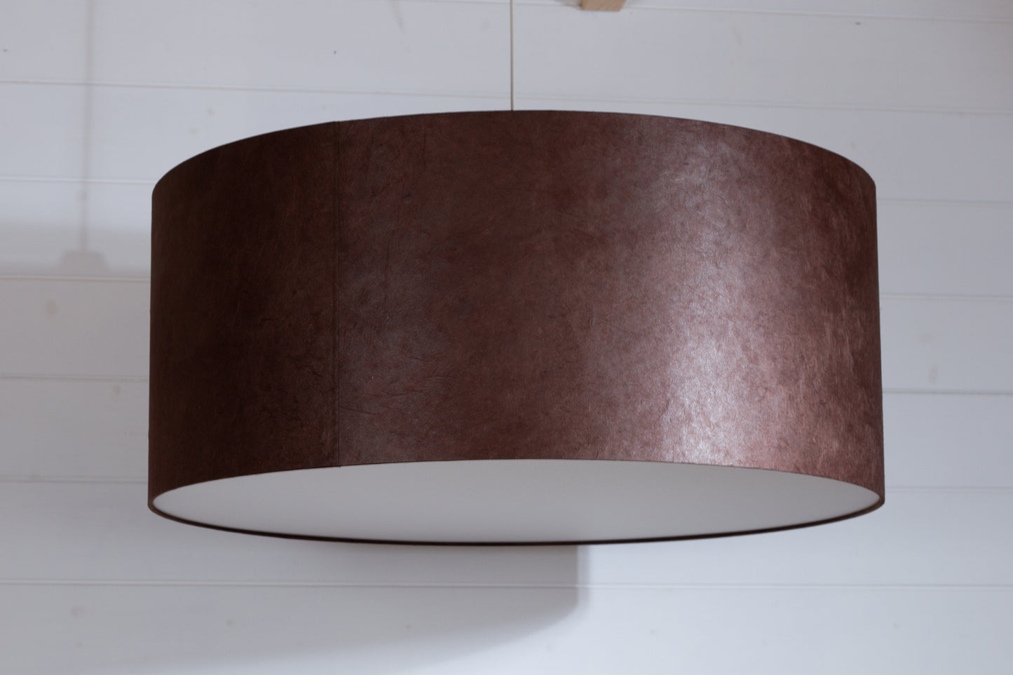 Drum Lamp Shade - P58 - Brown Lokta, 70cm(d) x 30cm(h)