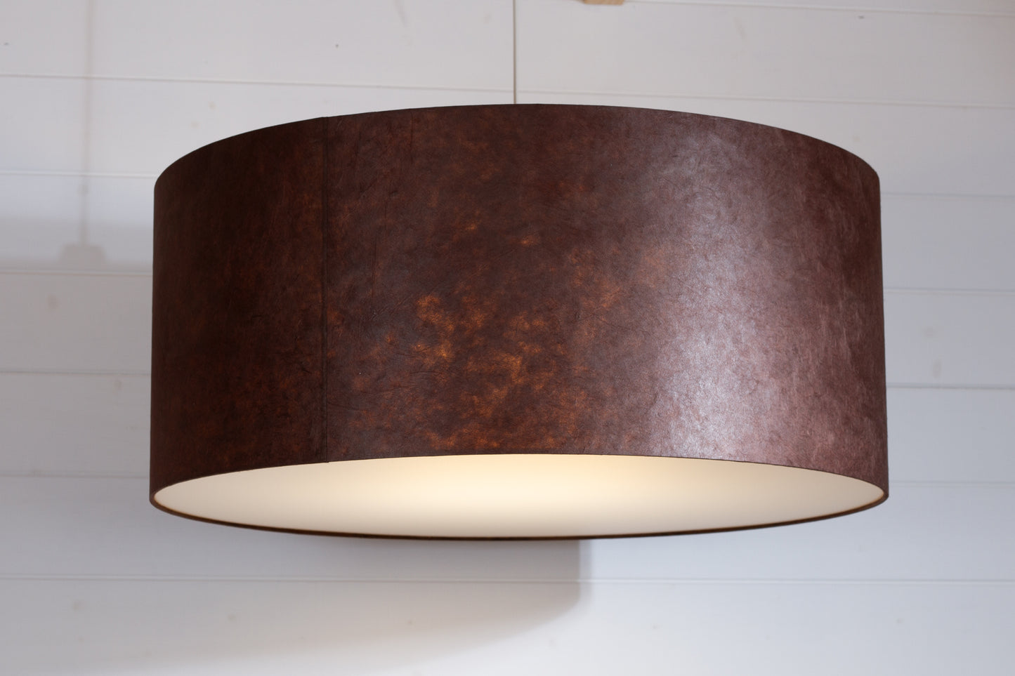 Drum Lamp Shade - P58 - Brown Lokta, 70cm(d) x 30cm(h)