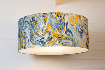 Drum Lamp Shade - B139 ~ Coastline Marble, 70cm(d) x 30cm(h)