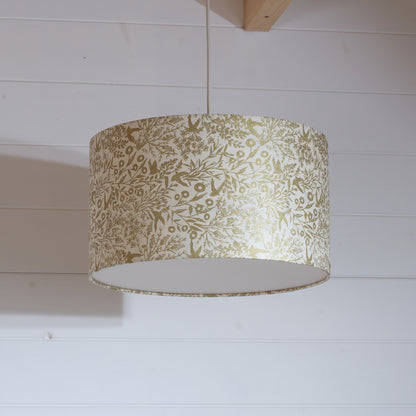 Drum Lamp Shade - B135 ~ Gold Birds, 35cm(d) x 20cm(h)