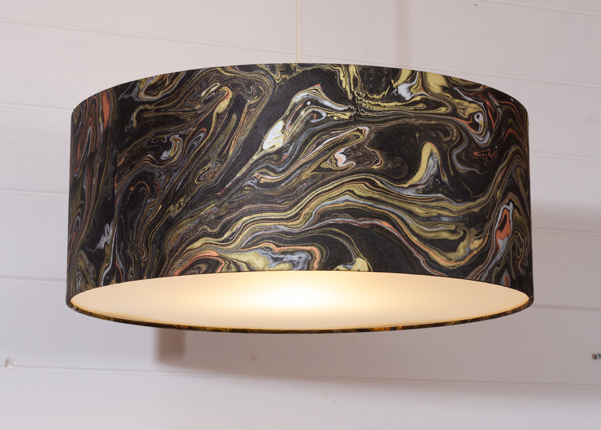 Drum Lamp Shade - B132 ~ Metallic Marble, 50cm(d) x 20cm(h)