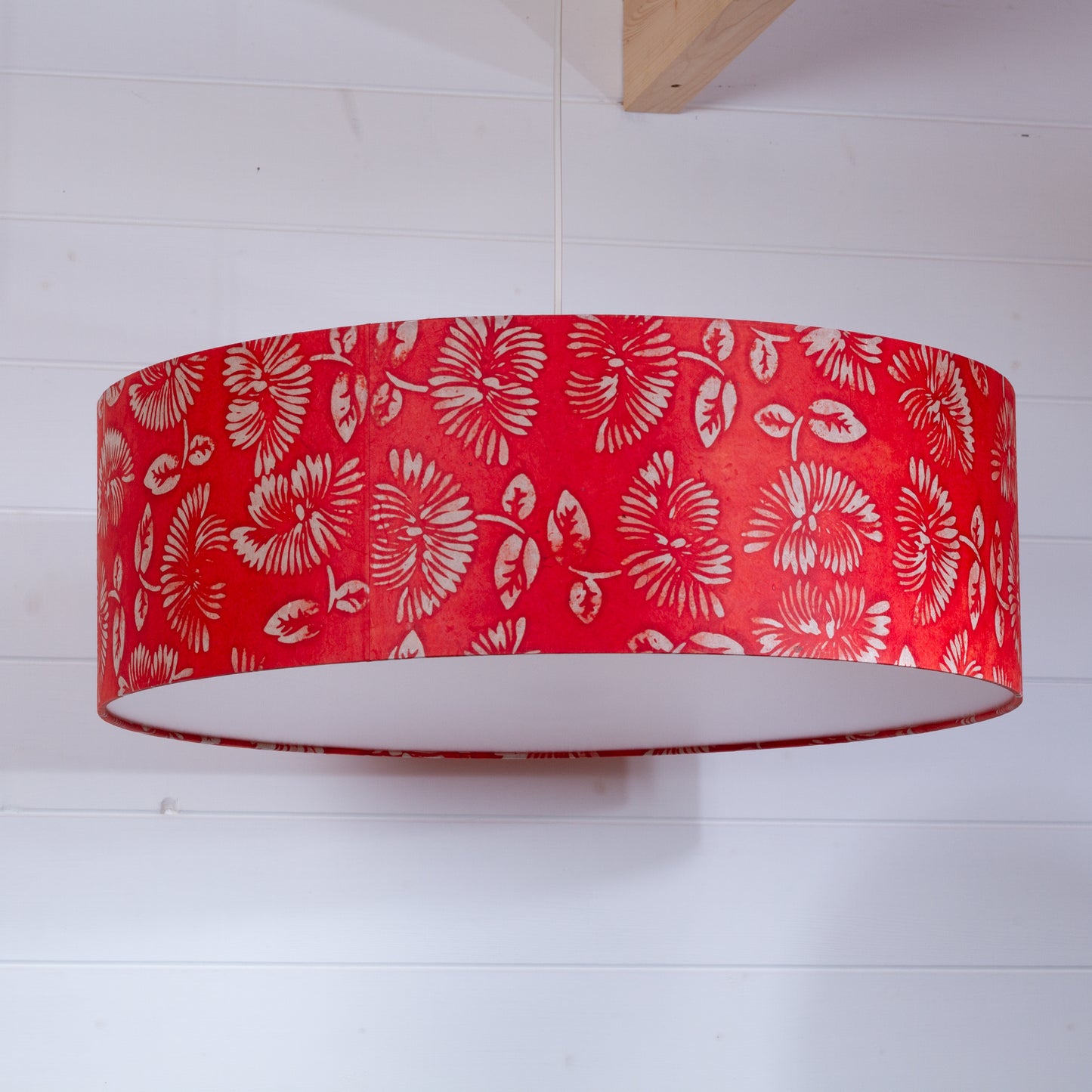 Drum Lamp Shades 60cm(d) x 20cm(h) ~ B118 Batik Peony Red