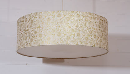 Drum Lamp Shade - P69 - Garden Gold on Natural, 60cm(d) x 20cm(h)