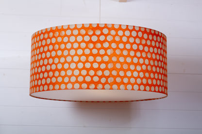 Drum Lamp Shade - B110 ~ Batik Dots on Orange, 70cm(d) x 30cm(h)