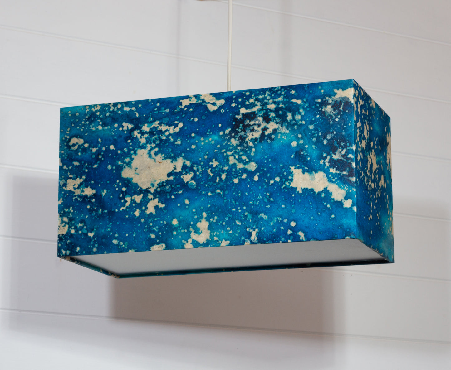 Rectangle Lamp Shade - B113 ~ Batik Ocean Blues, 40cm(w) x 20cm(h) x 20cm(d)