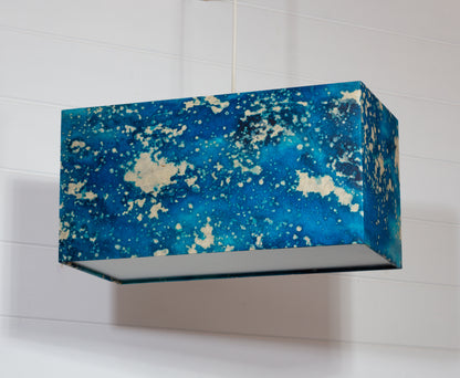 Rectangle Lamp Shade - B113 ~ Batik Ocean Blues, 40cm(w) x 20cm(h) x 20cm(d)