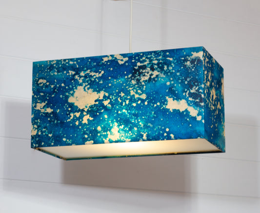 Rectangle Lamp Shade - B113 ~ Batik Ocean Blues, 40cm(w) x 20cm(h) x 20cm(d)