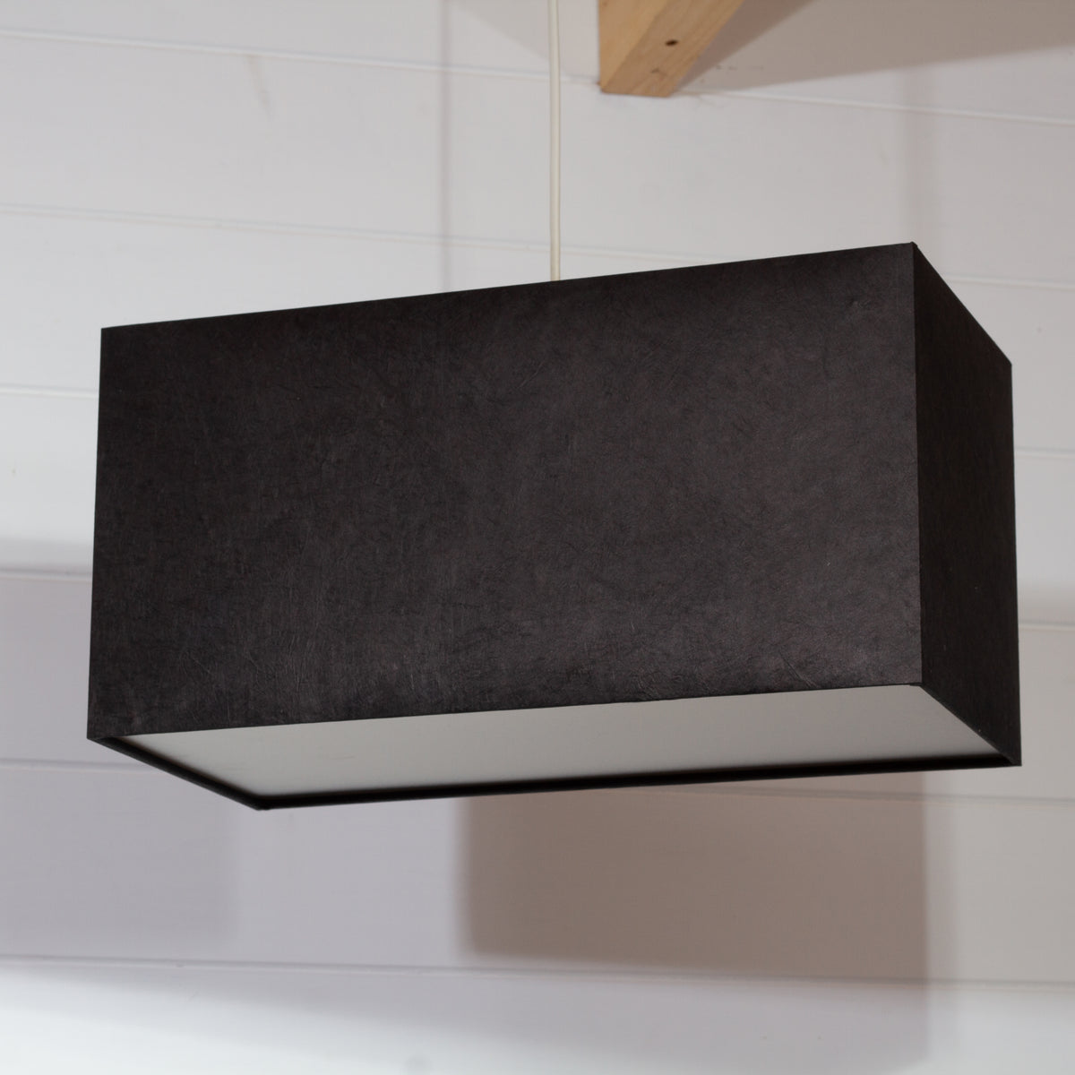 Rectangle Lamp Shade - P55 - Black Lokta, 40cm(w) x 20cm(h) x 20cm(d)