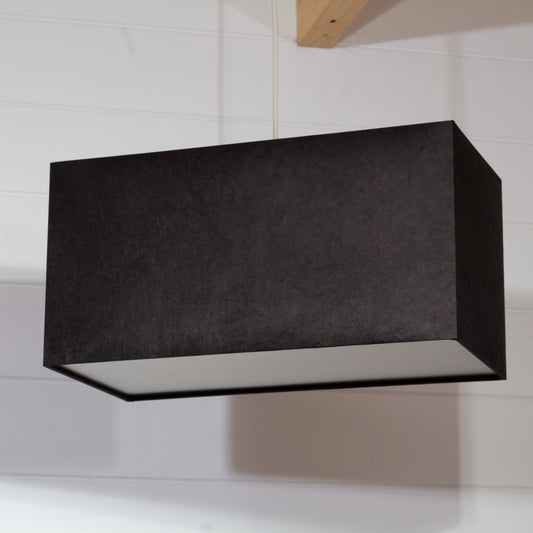 Rectangle Lamp Shade - P55 - Black Lokta, 40cm(w) x 20cm(h) x 20cm(d)