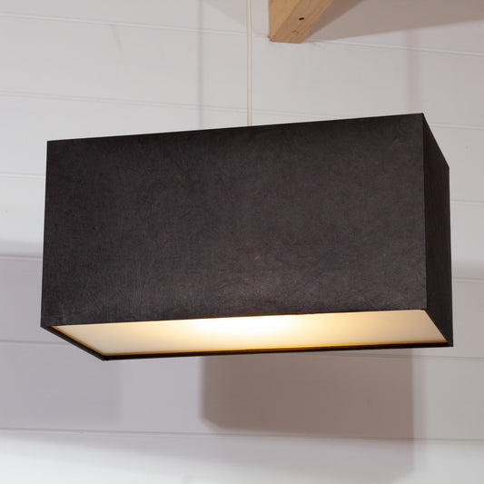 Rectangle Lamp Shade - P55 - Black Lokta, 40cm(w) x 20cm(h) x 20cm(d)
