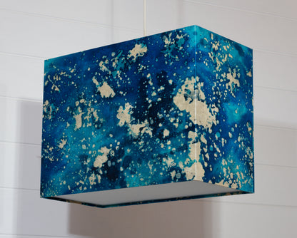 Rectangle Lamp Shade - B113 ~ Batik Ocean Blues, 40cm(w) x 30cm(h) x 20cm(d)
