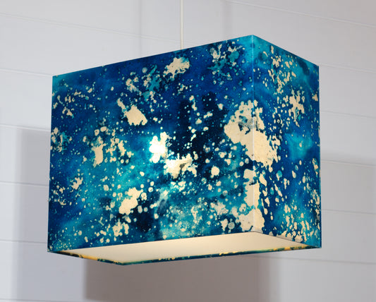 Rectangle Lamp Shade - B113 ~ Batik Ocean Blues, 40cm(w) x 30cm(h) x 20cm(d)