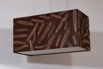Rectangle Lamp Shade - P26 - Resistance Dyed Brown Fern, 50cm(w) x 25cm(h) x 25cm(d)