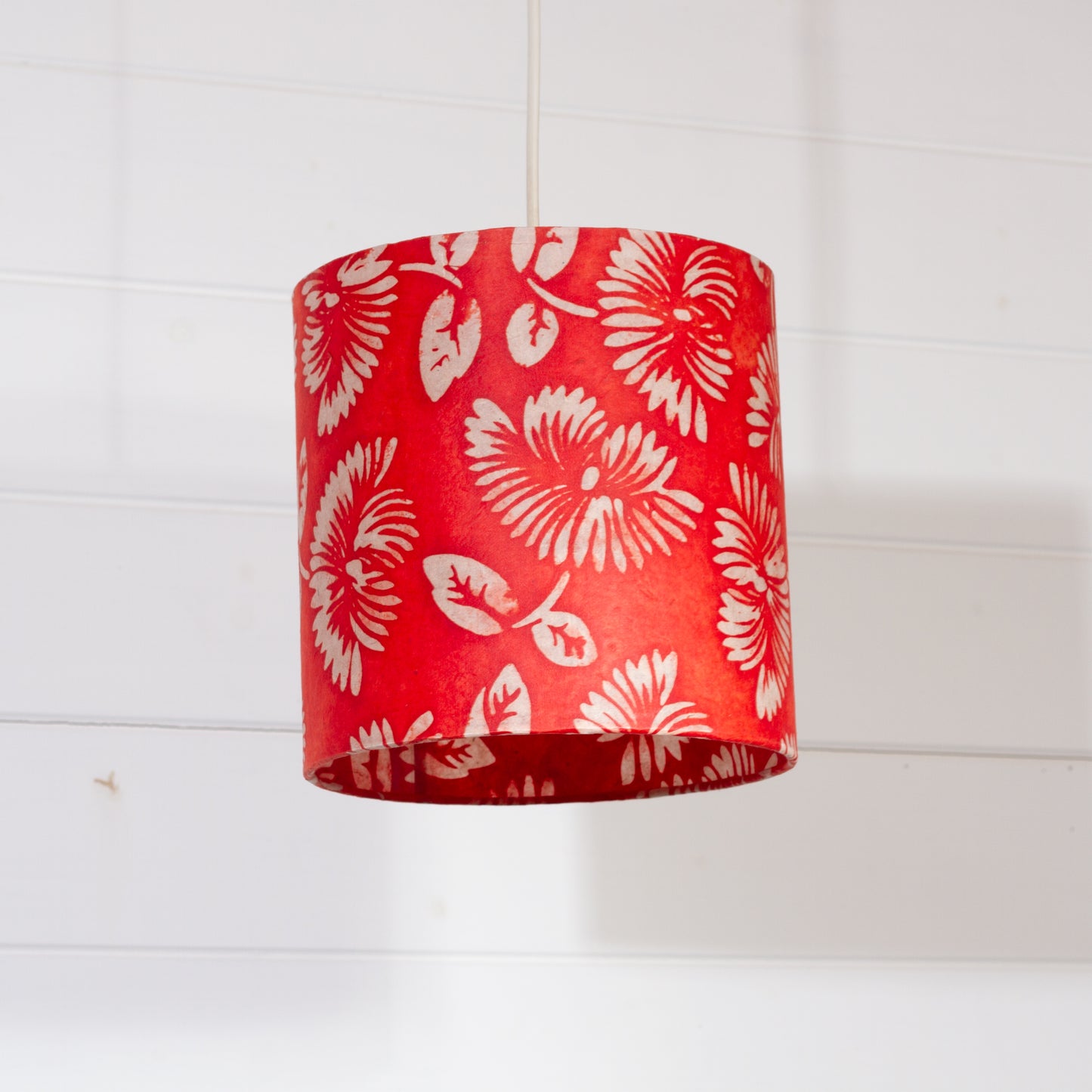 Drum Lamp Shades 20cm(d) x 20cm(h)  B118 ~ Batik Peony Red
