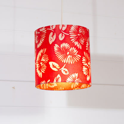 Drum Lamp Shades 20cm(d) x 20cm(h)  B118 ~ Batik Peony Red