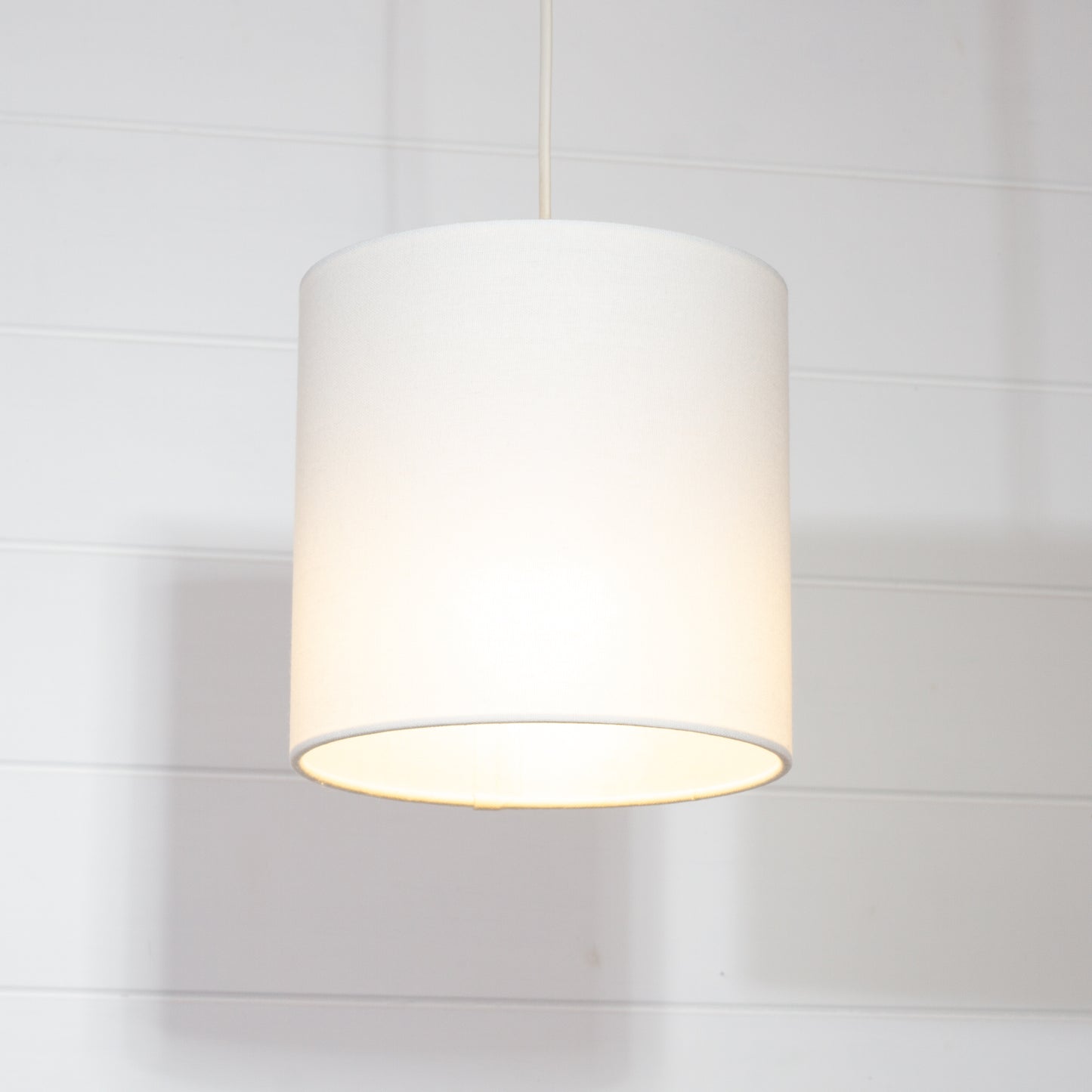 Drum Lamp Shade - F165 ~ Cream Linen, 20cm(d) x 20cm(h)
