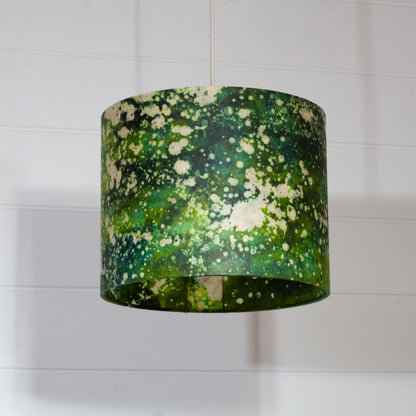 Drum Lamp Shade - B114 ~ Batik Canopy Greens, 25cm x 20cm