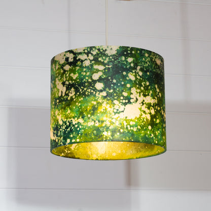 Drum Lamp Shade - B114 ~ Batik Canopy Greens, 25cm x 20cm