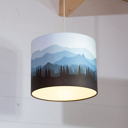 Drum Lamp Shade - Landscape #4 Blue, 25cm(d) x 20cm(h)