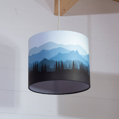 Drum Lamp Shade - Landscape #4 Blue, 25cm(d) x 20cm(h)