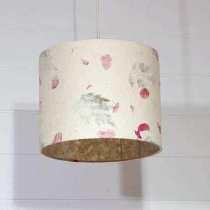 Drum Lamp Shade - B142 ~ Leaves and Flowers, 25cm x 20cm