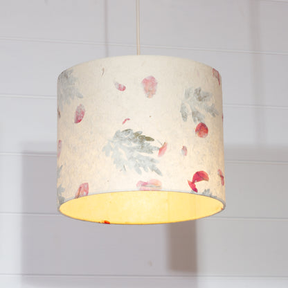 Drum Lamp Shade - B142 ~ Leaves and Flowers, 25cm x 20cm