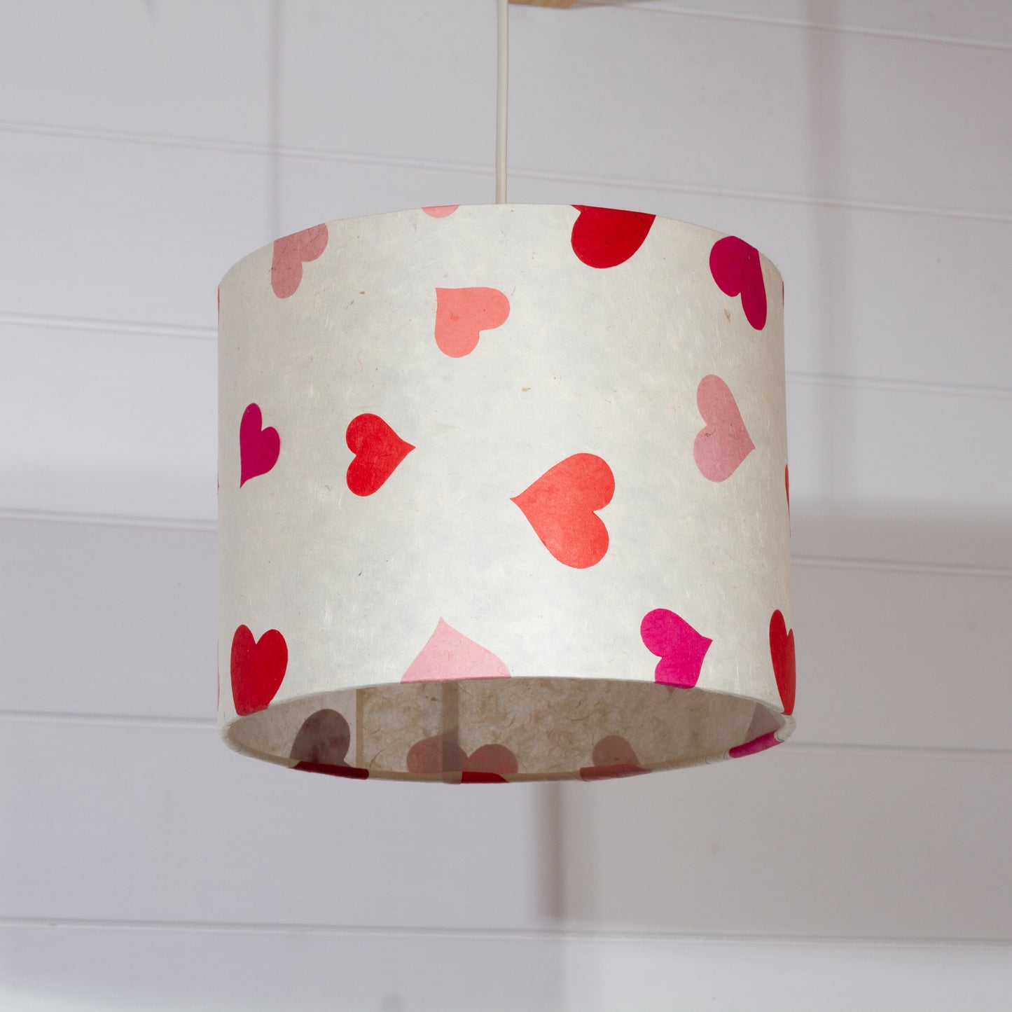 Drum Lamp Shade - P82 - Hearts, 25cm x 20cm