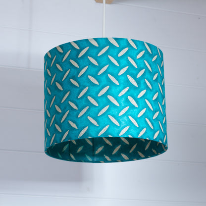 Drum Lamp Shade - P15 - Batik Tread Plate Mint Green, 25cm x 20cm