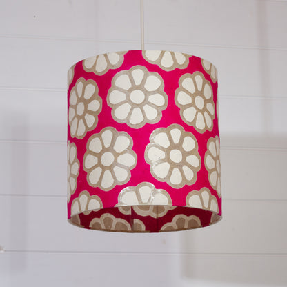Drum Lamp Shade - P22 - Batik Big Flower on Hot Pink, 25cm x 25cm