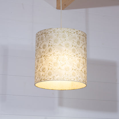 Drum Lamp Shade - P69 - Garden Gold on Natural, 25cm x 25cm