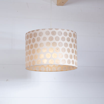 Drum Lamp Shade - P85 ~ Batik Dots on Natural, 30cm(d) x 20cm(h)