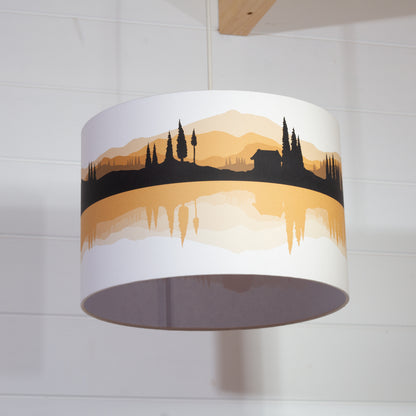 Landscape Reflection #3 Print Lampshade Drum Lamp Shade 30cm(d) x 20cm(h) - Orange