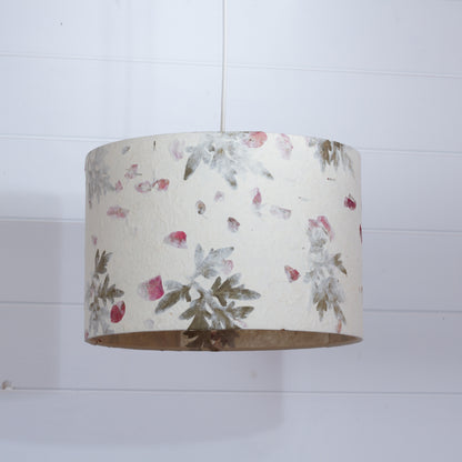 Drum Lamp Shade - B142 ~ Leaves and Flowers, 30cm(d) x 20cm(h)