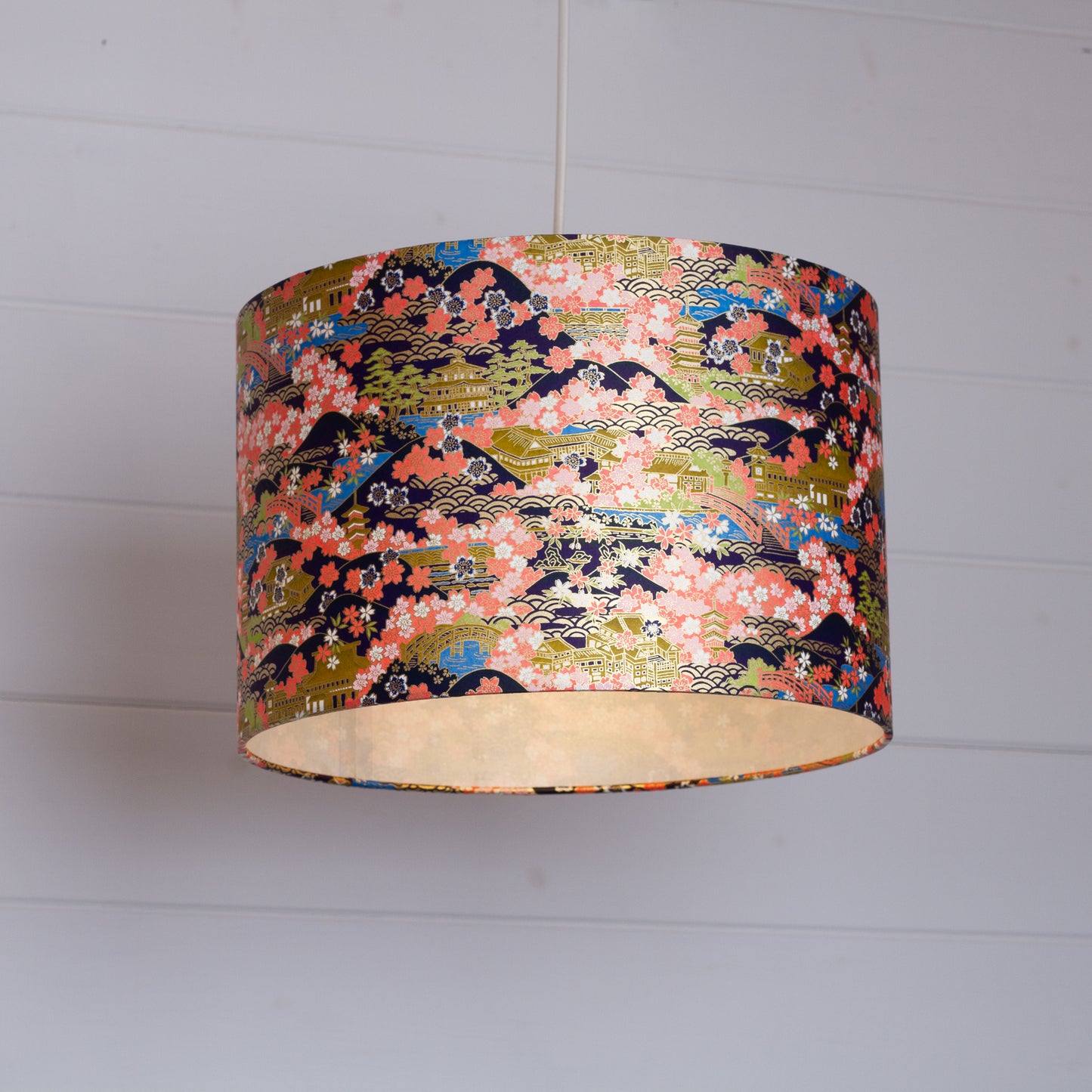 Drum Lamp Shade - W06 ~ Kyoto, 30cm(d) x 20cm(h)