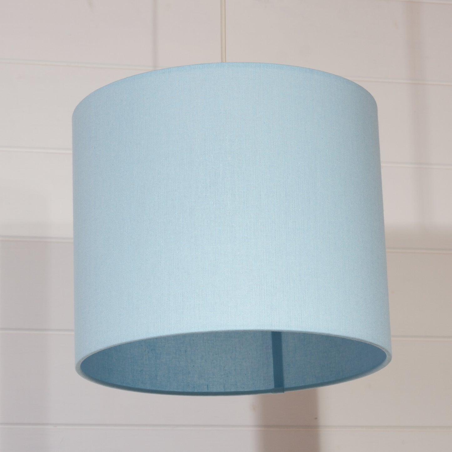 Drum Lamp Shade - F190 ~ Baby Blue Linen Fabric, 30cm(d) x 25cm(h)