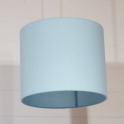 Drum Lamp Shade - F190 ~ Baby Blue Linen Fabric, 30cm(d) x 25cm(h)