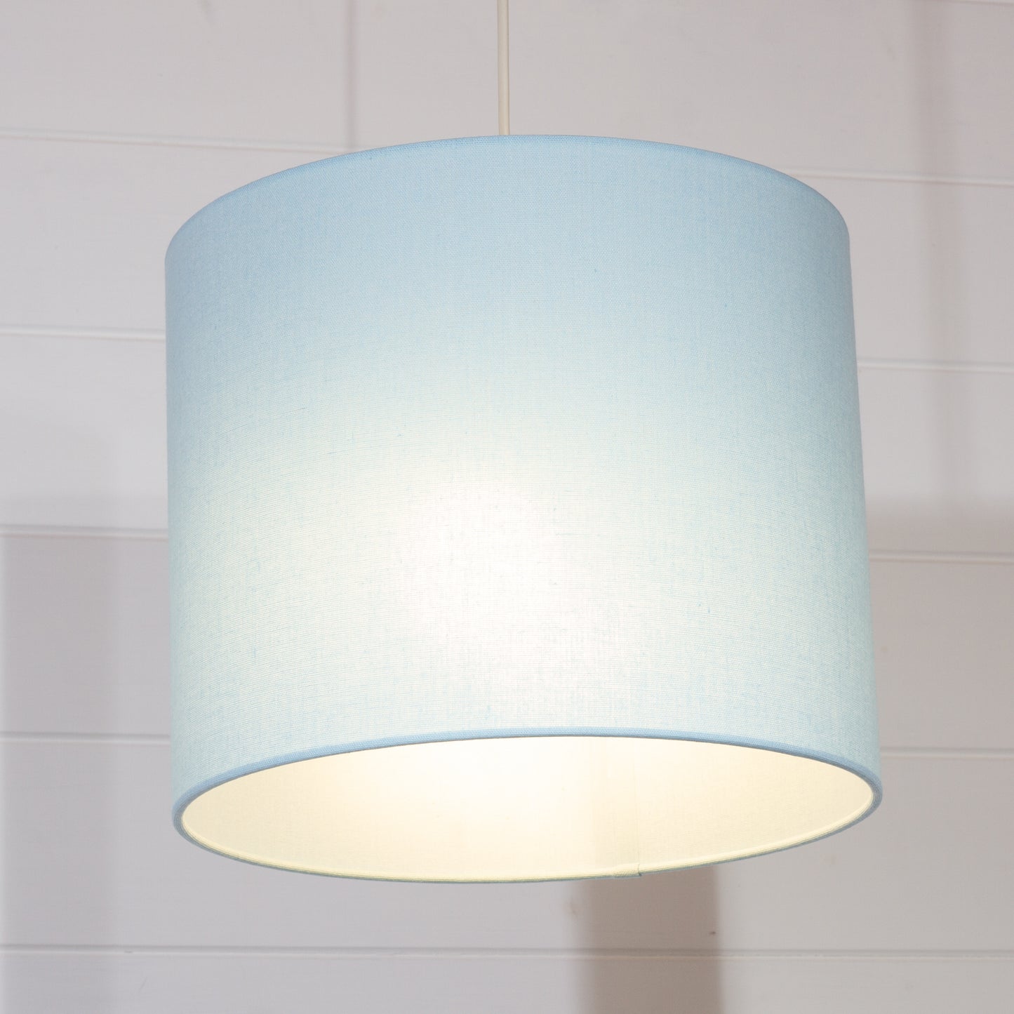 Drum Lamp Shade - F190 ~ Baby Blue Linen Fabric, 30cm(d) x 25cm(h)