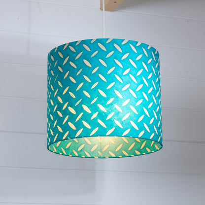 Drum Lamp Shade - P15 - Batik Tread Plate Mint Green, 30cm(d) x 25cm(h)