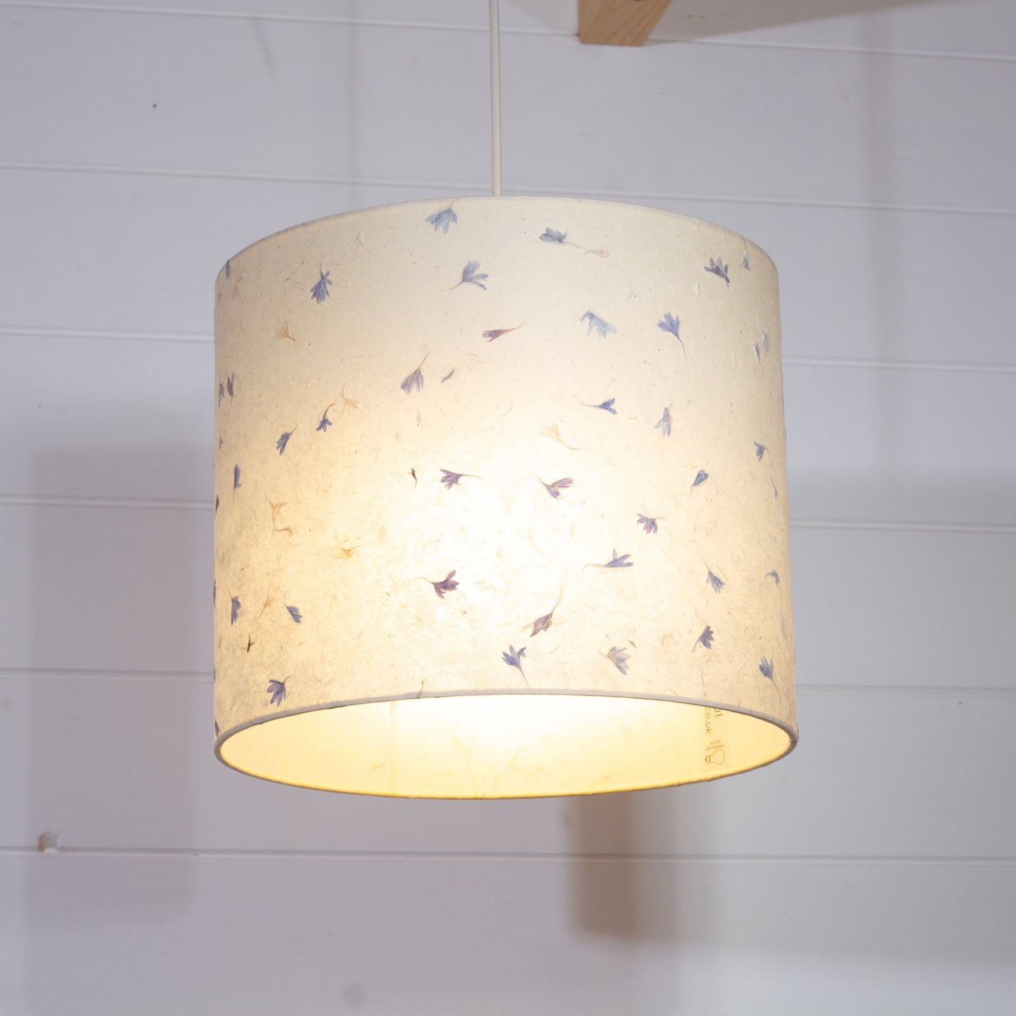 Drum Lamp Shade - P34 - Cornflower Petals, 30cm(d) x 25cm(h)